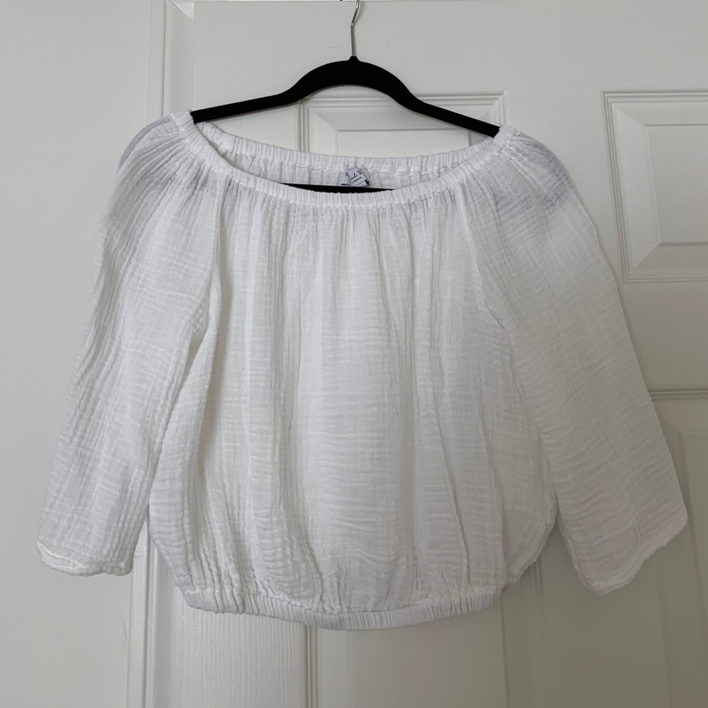 White crop blouse